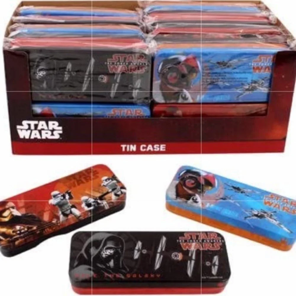Star Wars 3 Tin Cases Episode 7 The Force Awakens Storage Metal  3 Pack